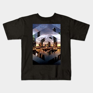 Beautiful Brisbane City River - A Geometric Print Kids T-Shirt